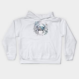 Watercolor Zodiac - Cancer Kids Hoodie